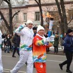 Факелоносцы Эстафеты Огня Универсиады в Алматы